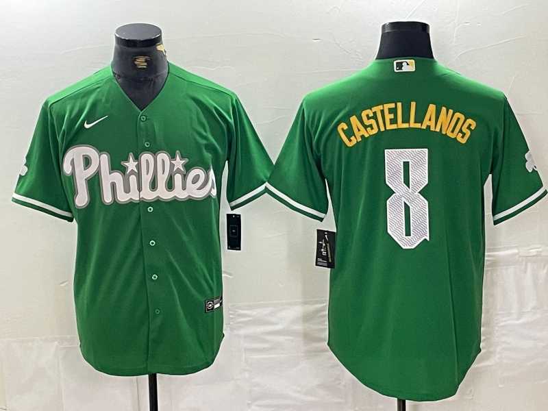 Men%27s Philadelphia Phillies #8 Nick Castellanos Green 2024 City Connect Stitched Jersey